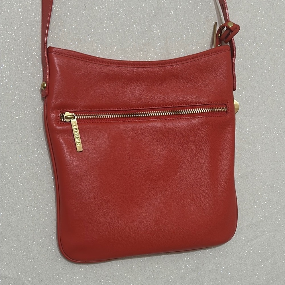 Pink and Orange Crossbody Bag with Leather Material and Medium Size